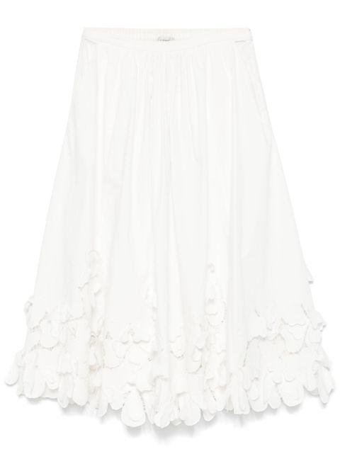 floral-appliqué midi skirt by FORTE_FORTE