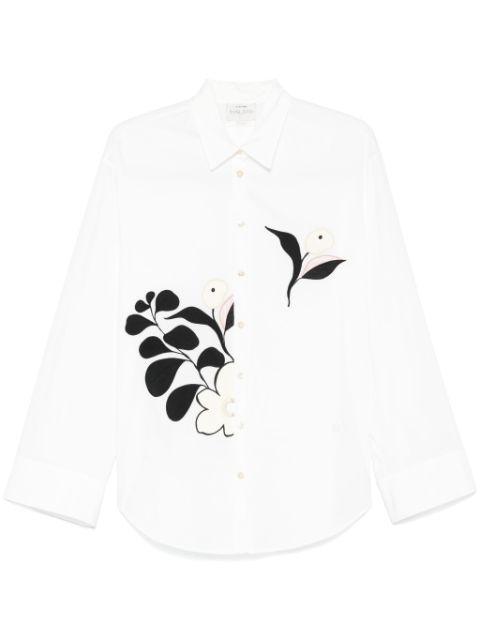 floral-appliqué shirt by FORTE_FORTE