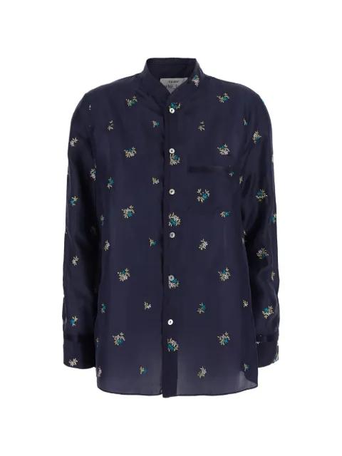 floral-embroidered silk shirt by FORTE_FORTE