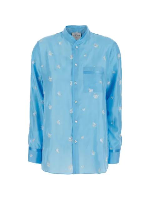 floral-embroidered silk shirt by FORTE_FORTE