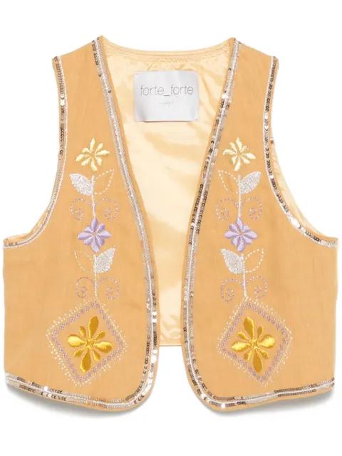 floral-embroidery gilet by FORTE_FORTE
