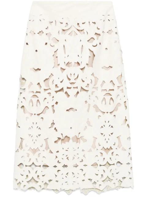 floral-motif midi skirt by FORTE_FORTE
