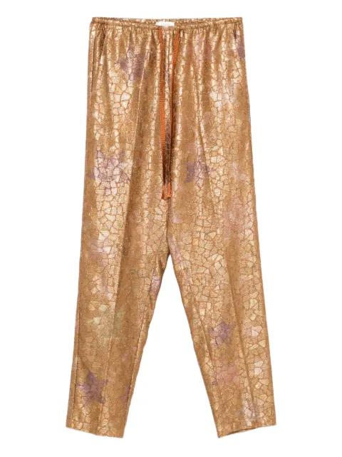 floral print drawstring trousers by FORTE_FORTE