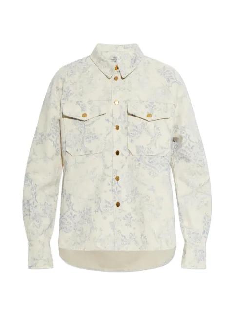 floral-print front-pockets shirt by FORTE_FORTE