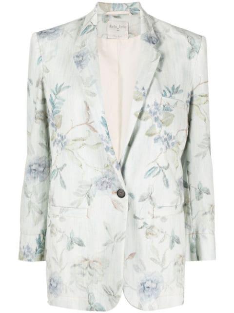 floral-print single-breasted blazer by FORTE_FORTE