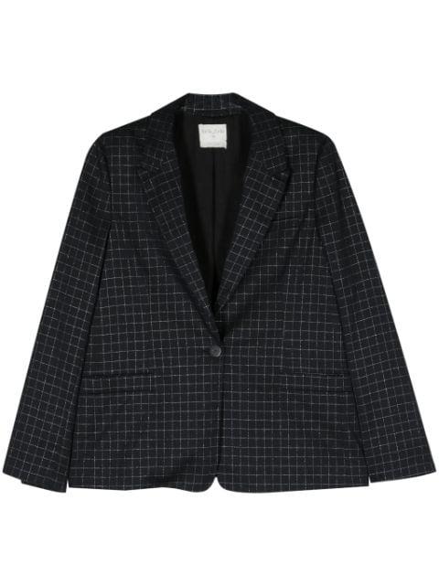 grid-pattern single-breasted blazer by FORTE_FORTE