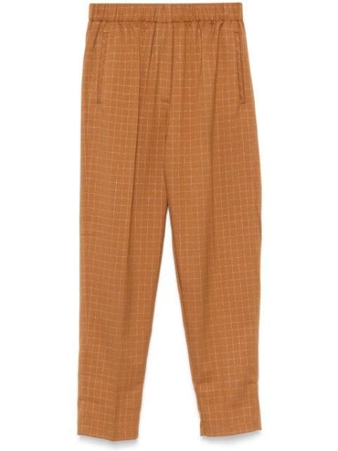 grid-pattern trousers by FORTE_FORTE