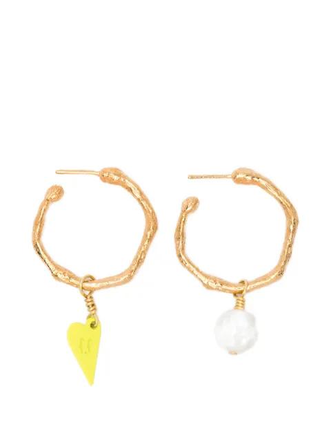 heart-charm hoop earrings by FORTE_FORTE
