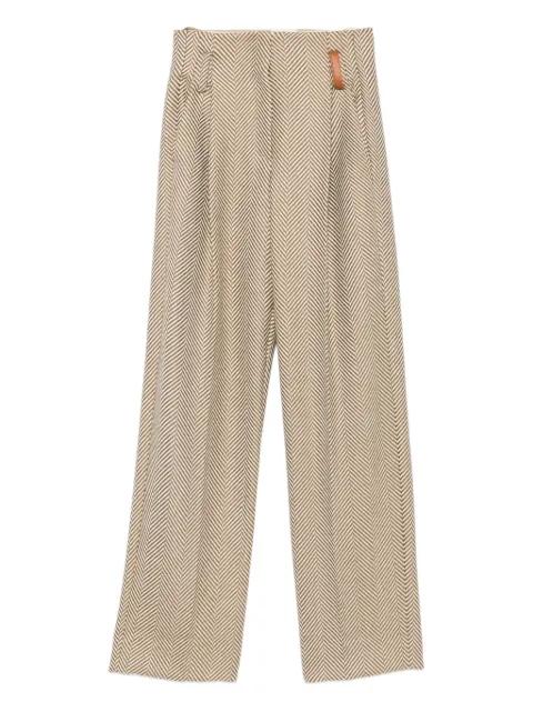 herringbone pleated trousers by FORTE_FORTE
