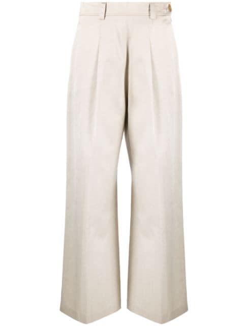 herringbone straight-leg trousers by FORTE_FORTE