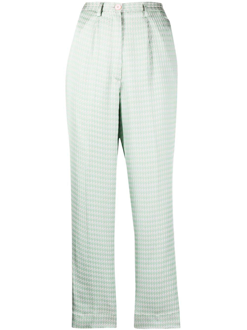 high-rise houndstooth-print cropped trousers by FORTE_FORTE