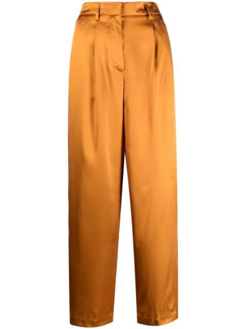 high-rise satin trousers by FORTE_FORTE