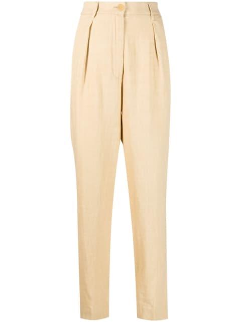 high-waisted linen trousers by FORTE_FORTE