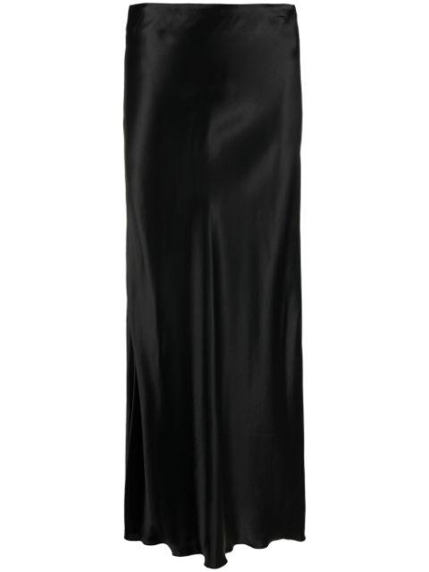 high-waisted satin midi skirt by FORTE_FORTE