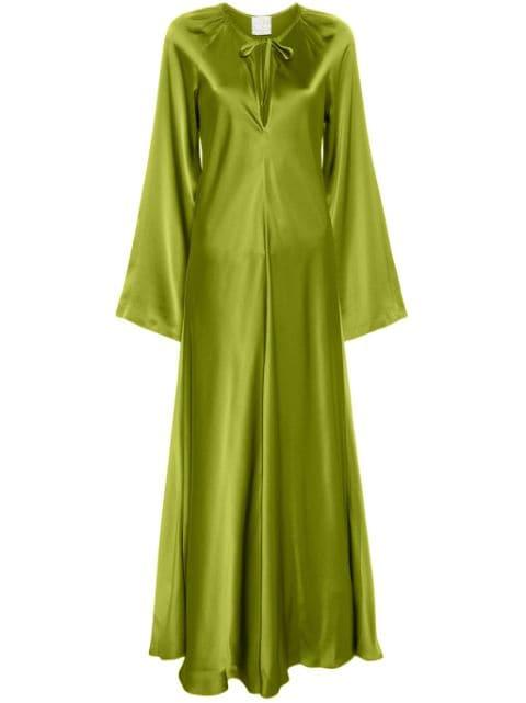 keyhole-neck silk maxi dress by FORTE_FORTE