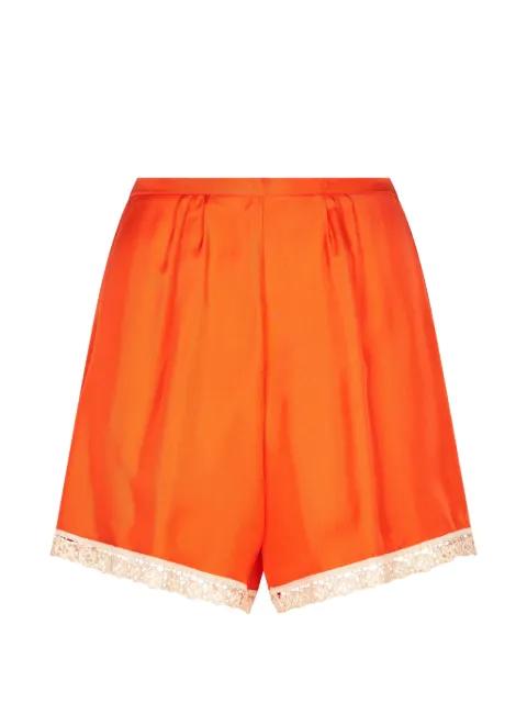 lace-trim pleated shorts by FORTE_FORTE