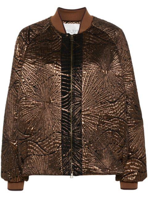 laminated-finish bomber jacket by FORTE_FORTE