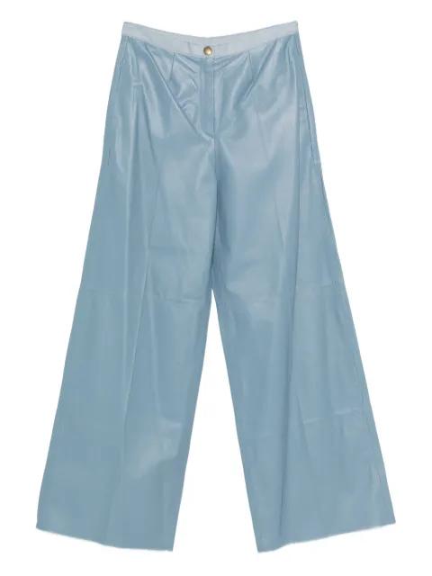 leather flared trousers by FORTE_FORTE