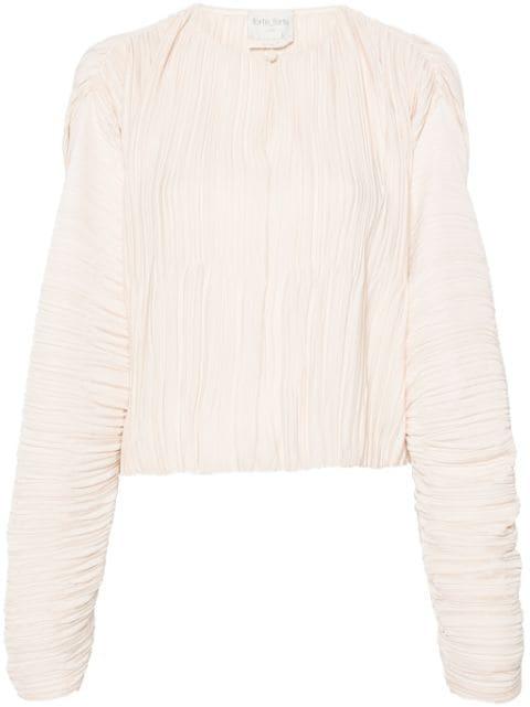 long-sleeve pleated blouse by FORTE_FORTE