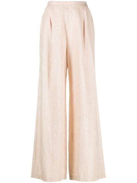 lurex high-waist palazzo trousers by FORTE_FORTE