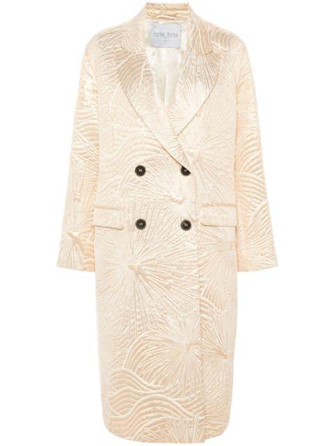 metallic-effect double-breasted coat by FORTE_FORTE
