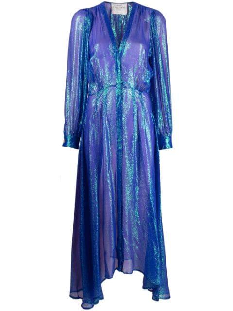 metallic patterned-jacquard midi dress by FORTE_FORTE
