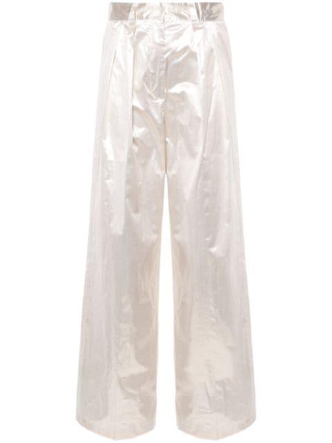 metallic straight trousers by FORTE_FORTE