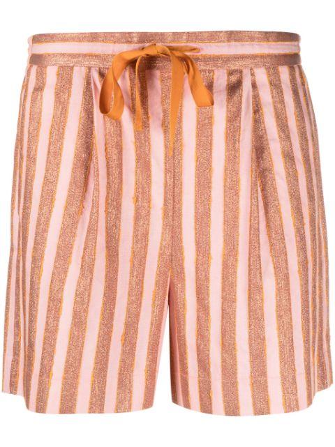 metallic-threading striped shorts by FORTE_FORTE