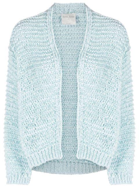 open-knit open front cardigan by FORTE_FORTE