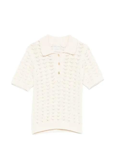 openwork polo shirt by FORTE_FORTE