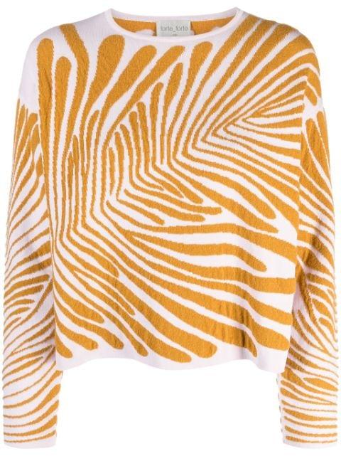 patterned-jacquard textured-finish jumper by FORTE_FORTE