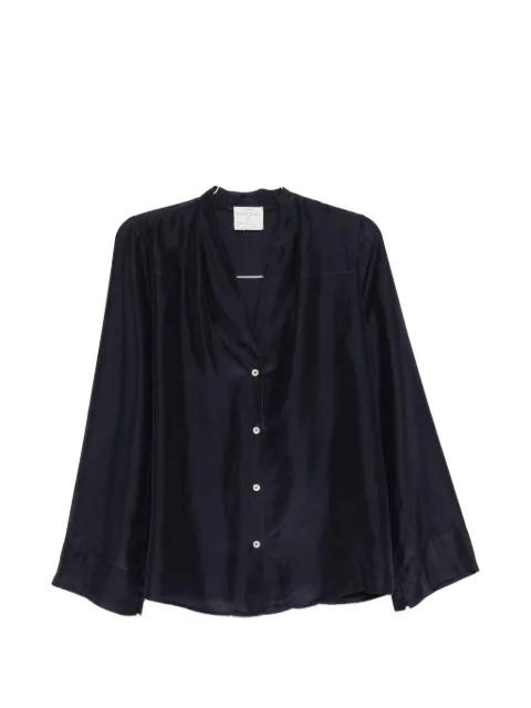 pleated V-neck shirt by FORTE_FORTE