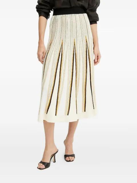 pleated striped-pattern midi skirt by FORTE_FORTE