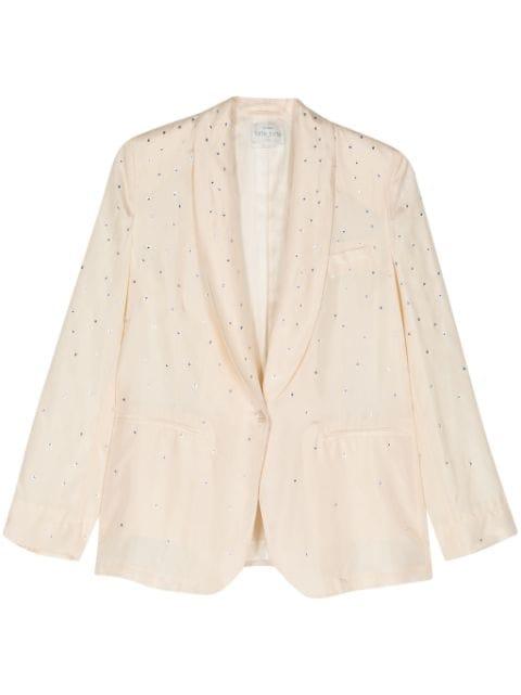 rhinestoned single-breasted blazer by FORTE_FORTE