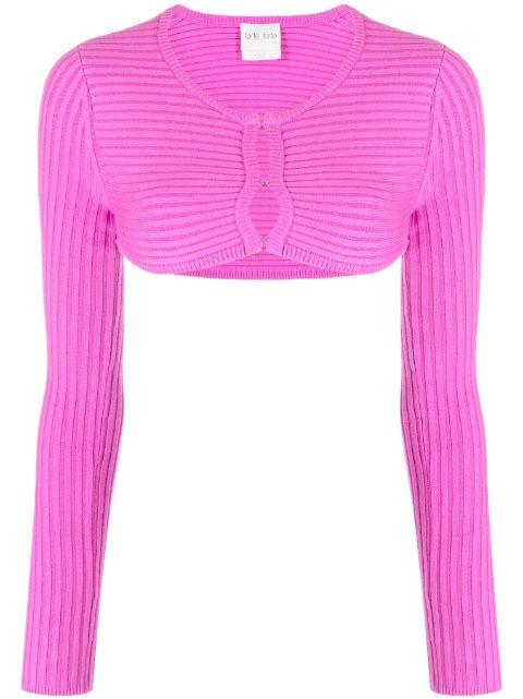 ribbed-knit cropped top by FORTE_FORTE