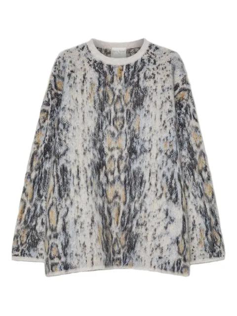 round-neck patterned sweater by FORTE_FORTE