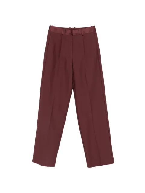 satin-waistband pressed-crease trousers by FORTE_FORTE