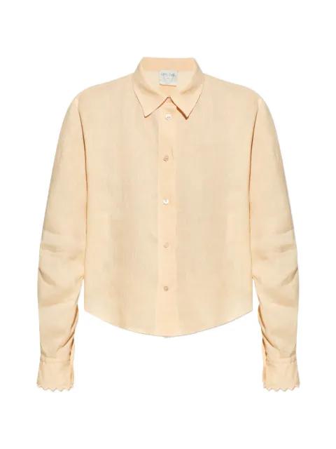 scalloped-cuff linen shirt by FORTE_FORTE