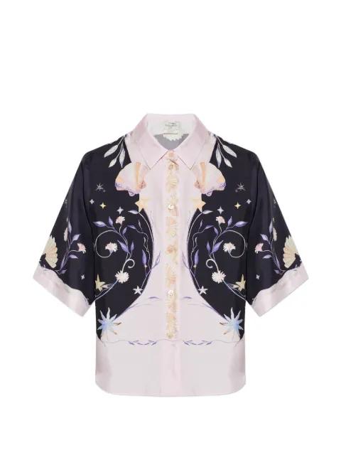 seashell-print short-sleeves shirt by FORTE_FORTE