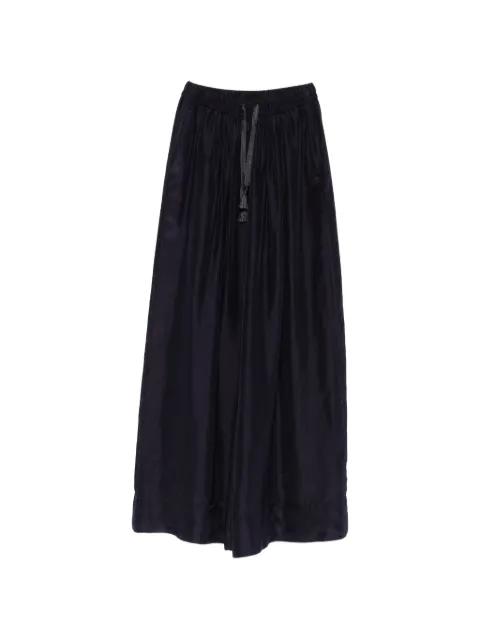 silk drawstring palazzo pants by FORTE_FORTE