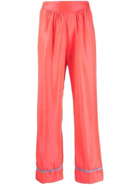 silk high-waisted trousers by FORTE_FORTE