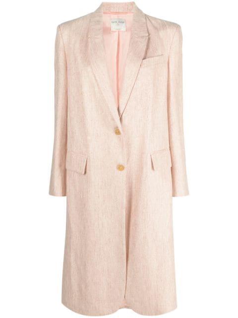 single-breasted metallic-tweed midi coat by FORTE_FORTE