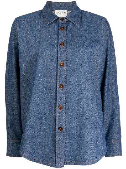spread-collar chambray shirt by FORTE_FORTE