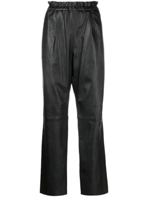 straight-leg leather trousers by FORTE_FORTE