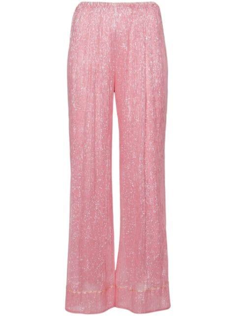 straight-leg lurex trousers by FORTE_FORTE