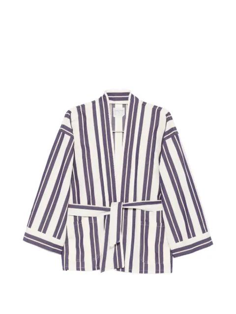 striped belted jacket by FORTE_FORTE