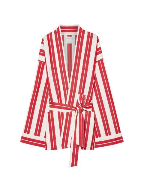 striped belted jacket by FORTE_FORTE