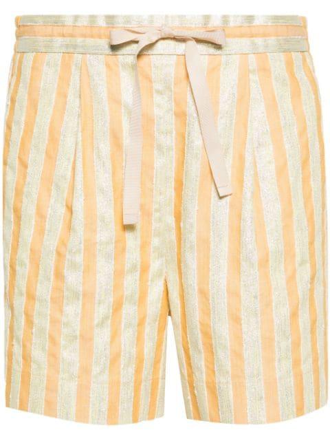 striped drawstring shorts by FORTE_FORTE