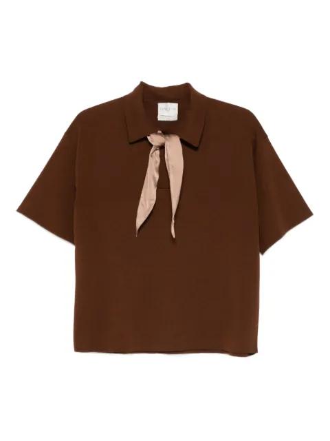 tie-detail polo top by FORTE_FORTE