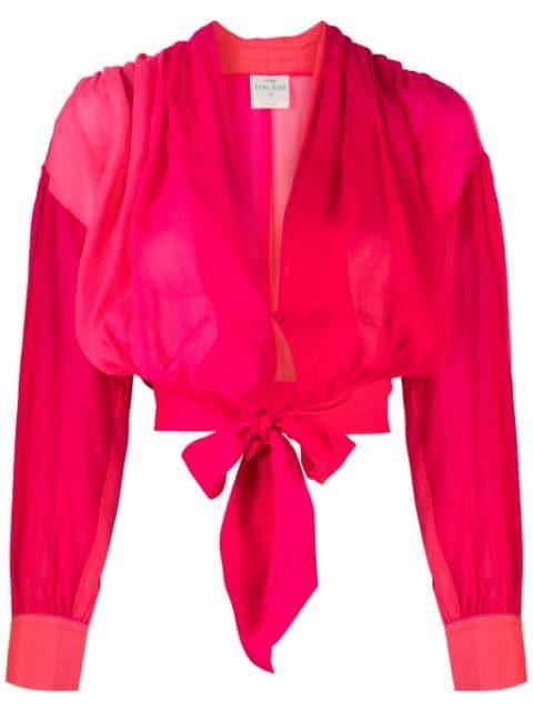 tie-fastening silk blouse by FORTE_FORTE